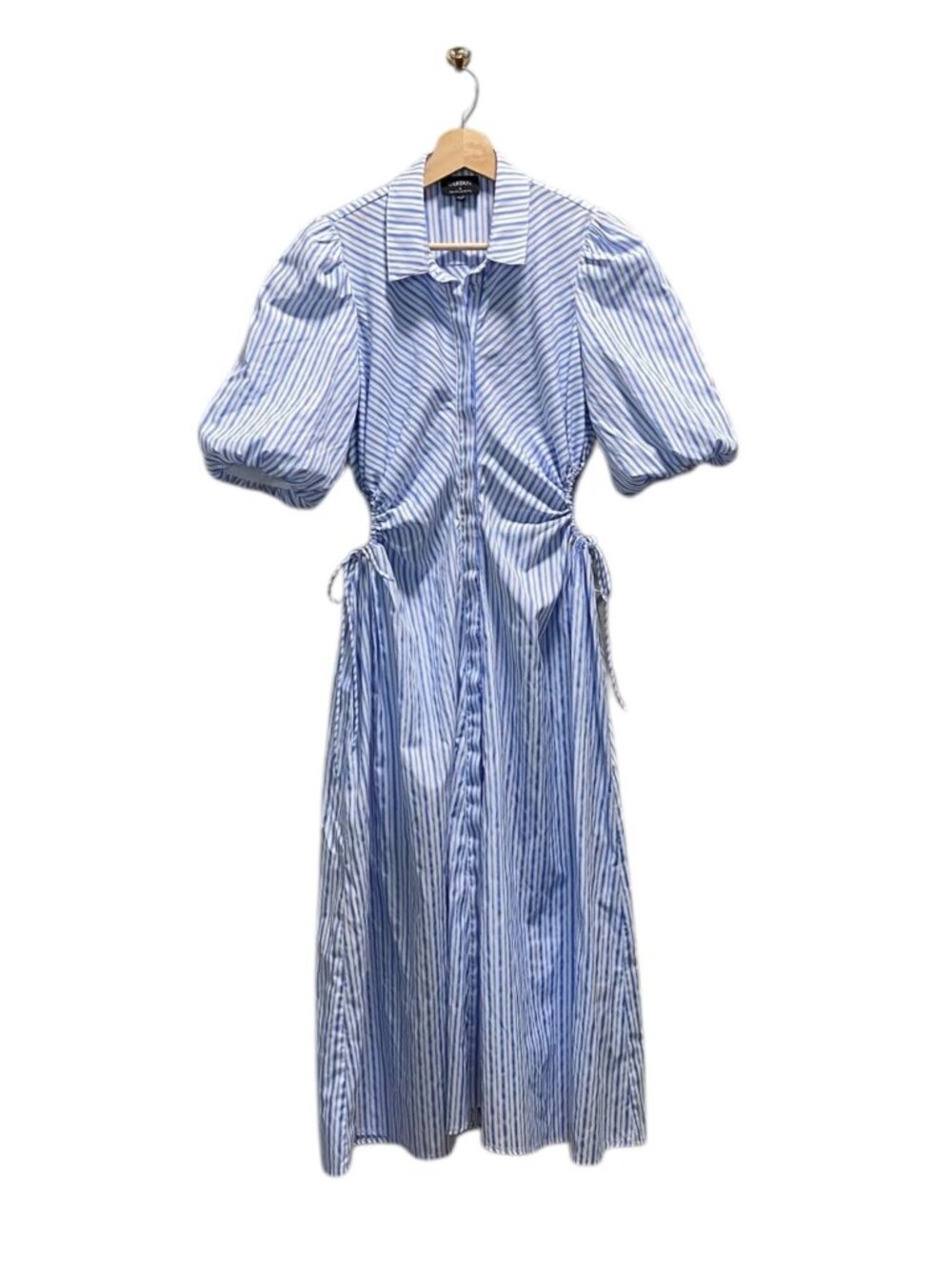 Bardot Cut Out Striped Maxi Dress Blue Size XS Coastal Preppy Cottagecore Summer - Picture 2 of 15